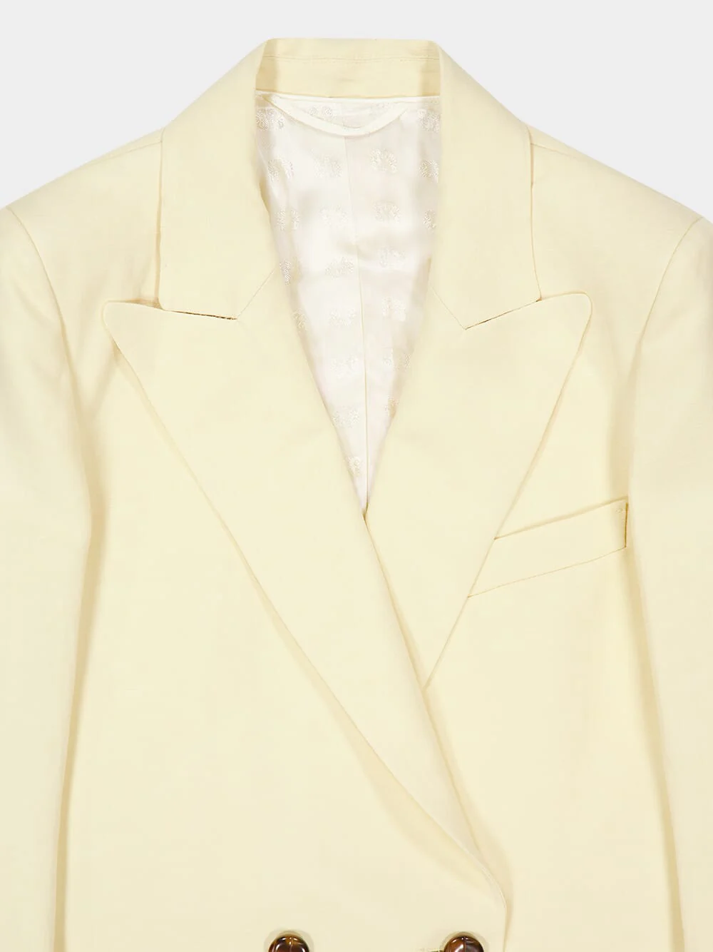Savannah Butter Double-Breasted Linen-Silk Blazer - Image 5