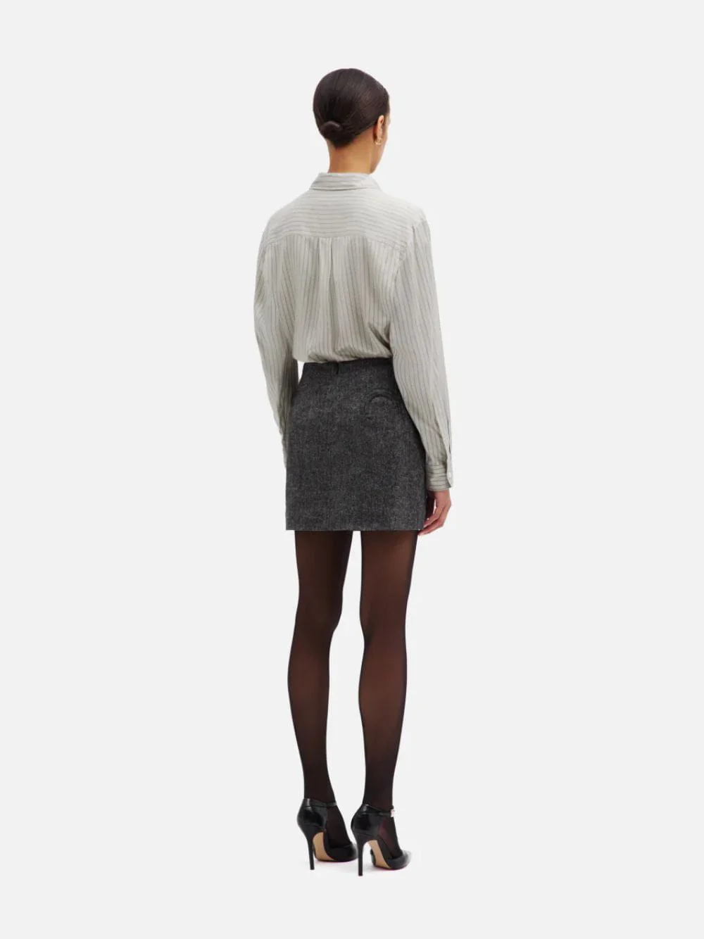 Jline Coci Black and White Herringbone Mini Skirt - Image 4