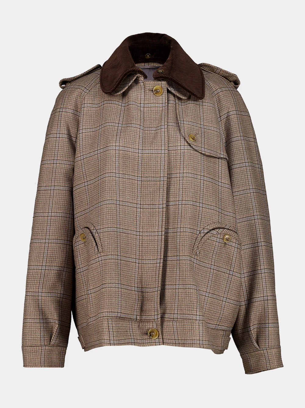 Saona Beige Chausie Check Wool Jacket