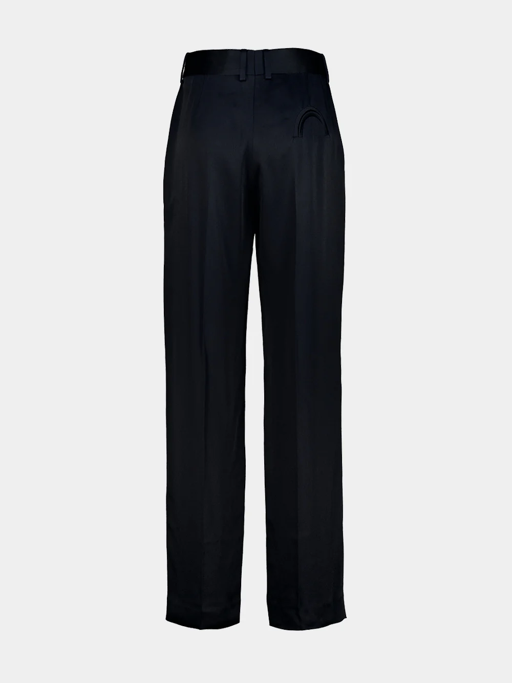 Novalis Dark Navy Satin Straight-Leg Trousers - Image 3