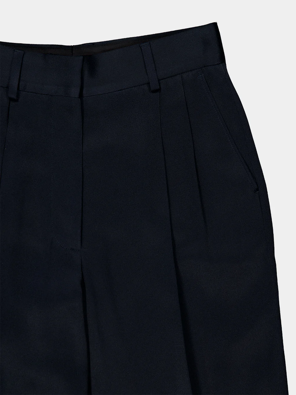 Novalis Dark Navy Satin Straight-Leg Trousers - Image 5