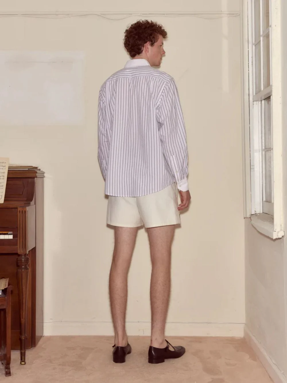 Black and White Steamboat Stripe Shirt - Image 4