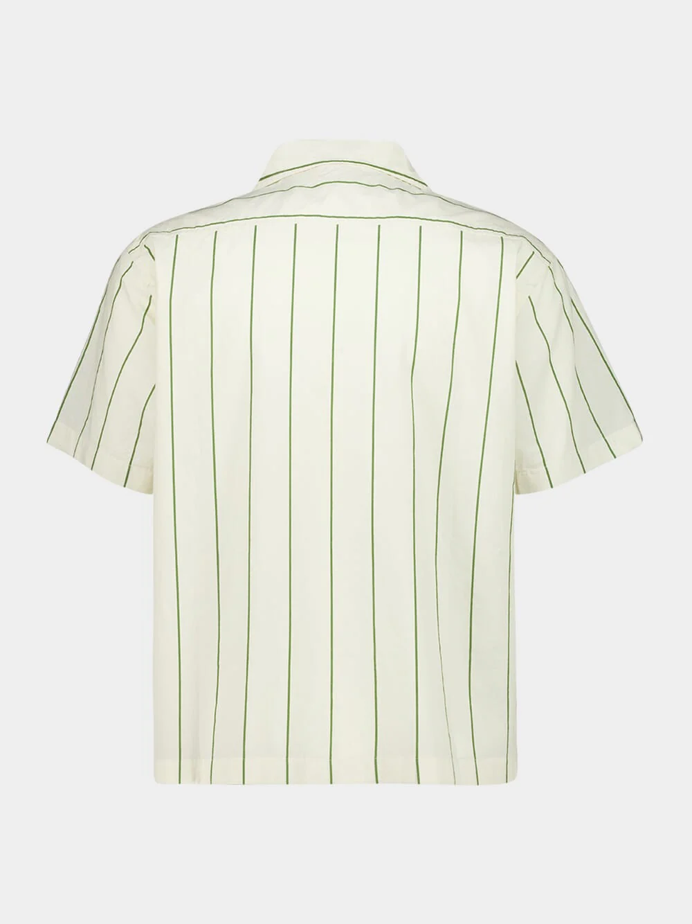 Celery Stripe Short-Sleeve Cotton Shirt - Image 3