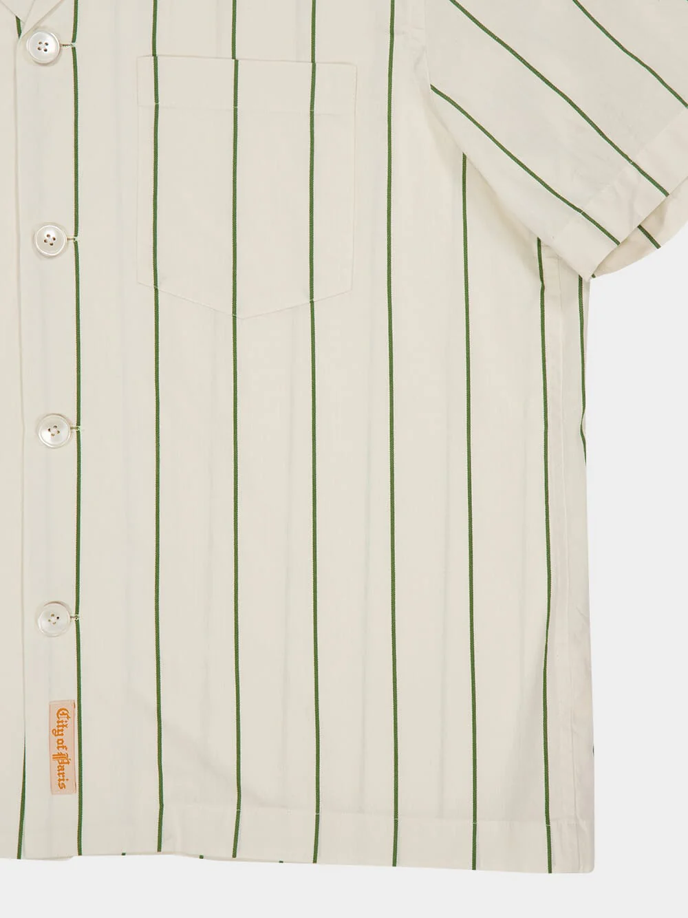 Celery Stripe Short-Sleeve Cotton Shirt - Image 6