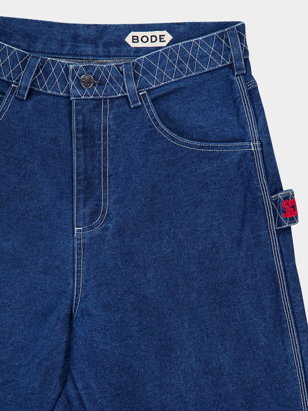 Knolly Brook Embroided Blue Indigo Denim Trousers - Image 6