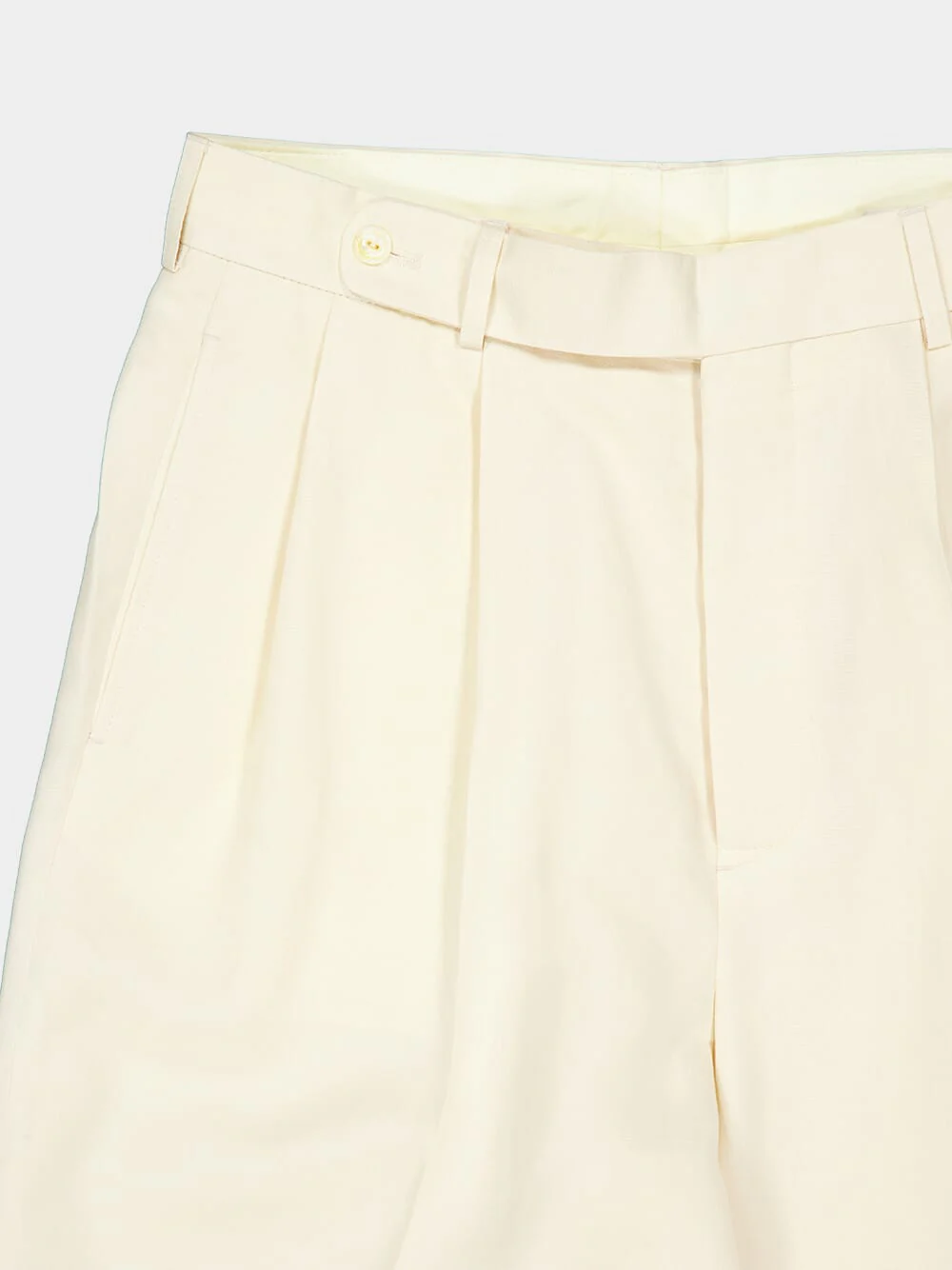 Cream Slub Weave Trousers - Image 5