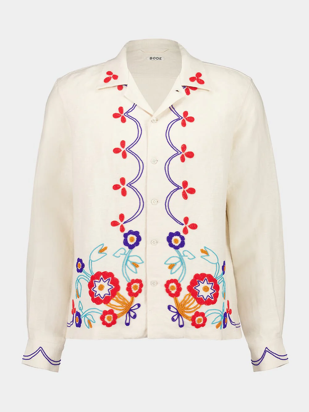 Ecru Beaded Garden Party Shirt