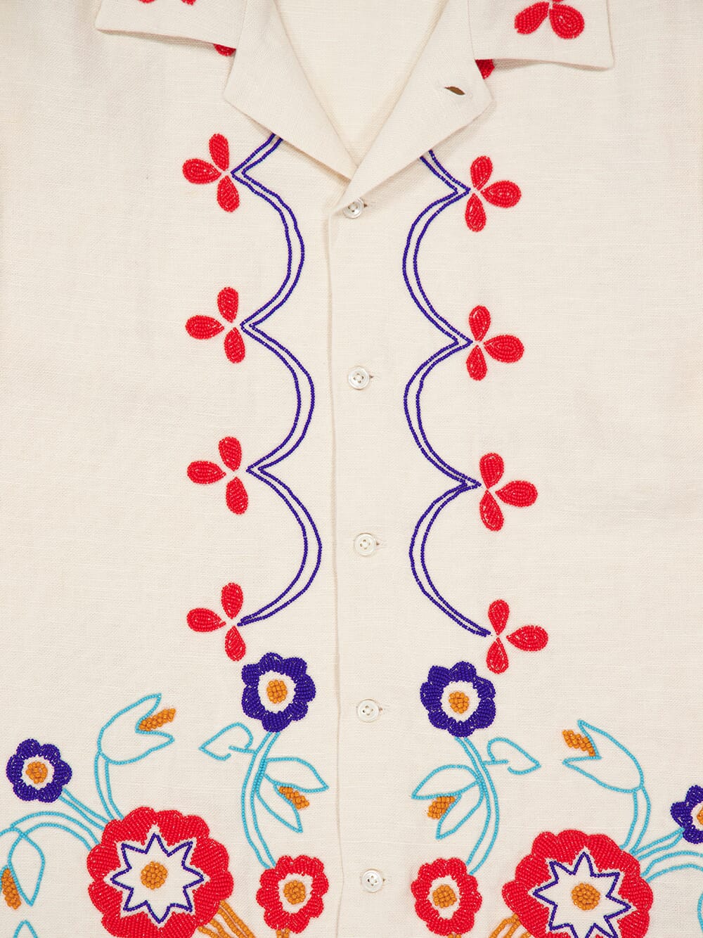 Ecru Beaded Garden Party Shirt - Image 5
