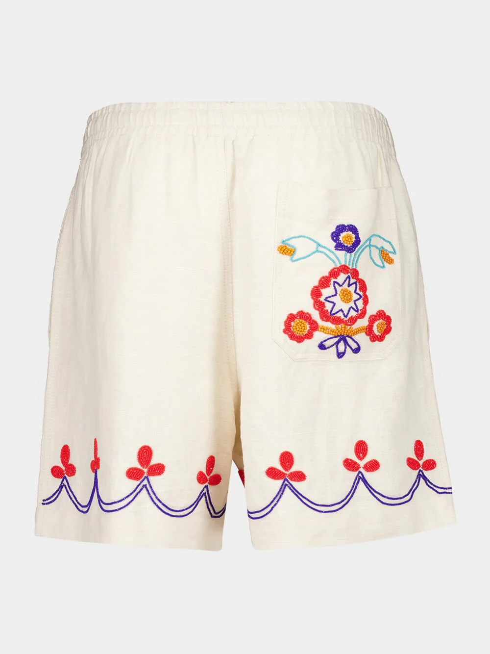 Ecru Beaded Garden Party Shorts - Image 2
