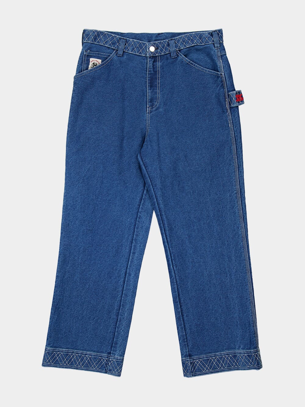 Indigo Embroidered Denim Knolly Brook Trousers - Image 7