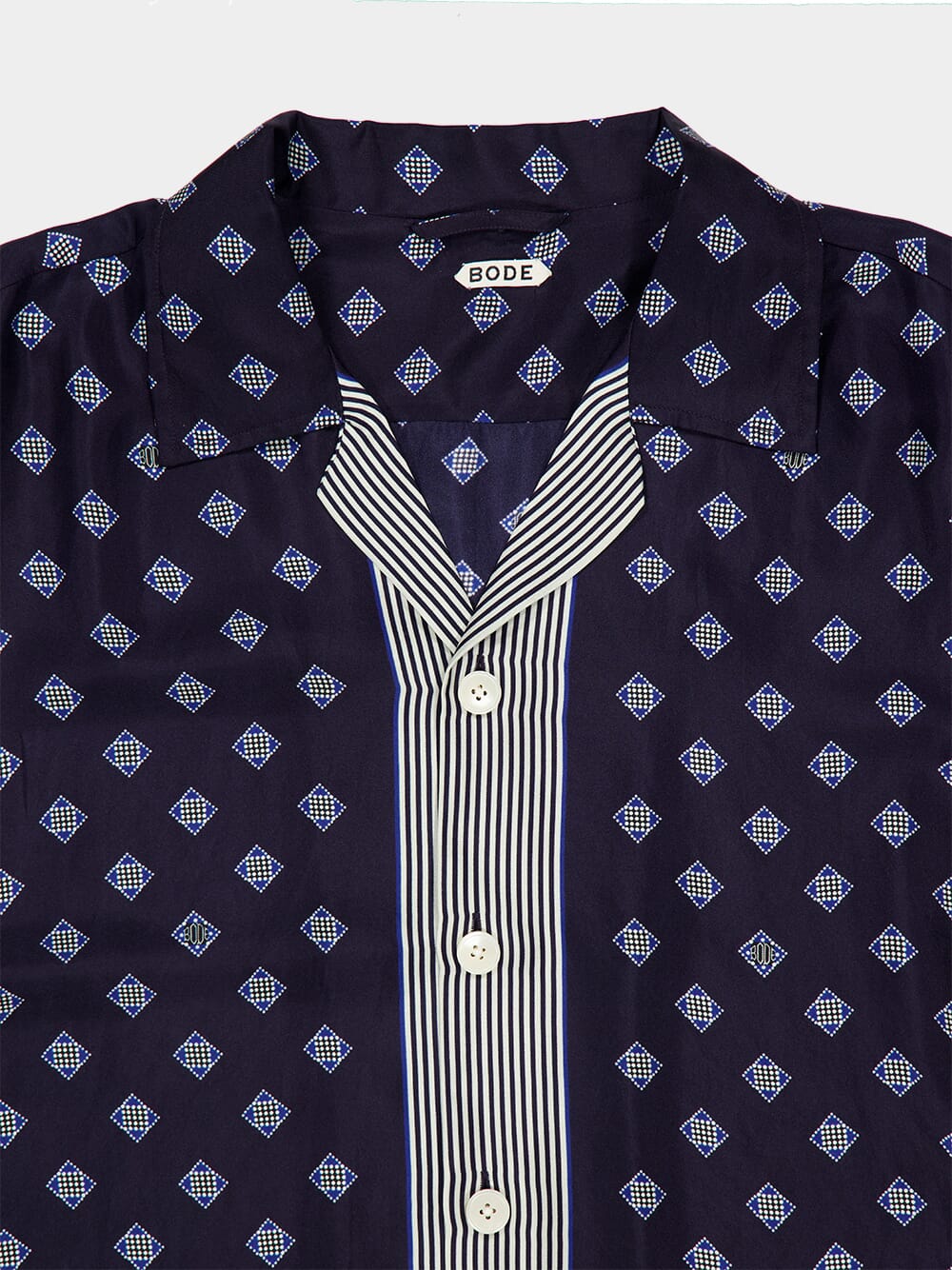 Navy Blue Foyer Diamond Short Sleeve Shirt - Image 5
