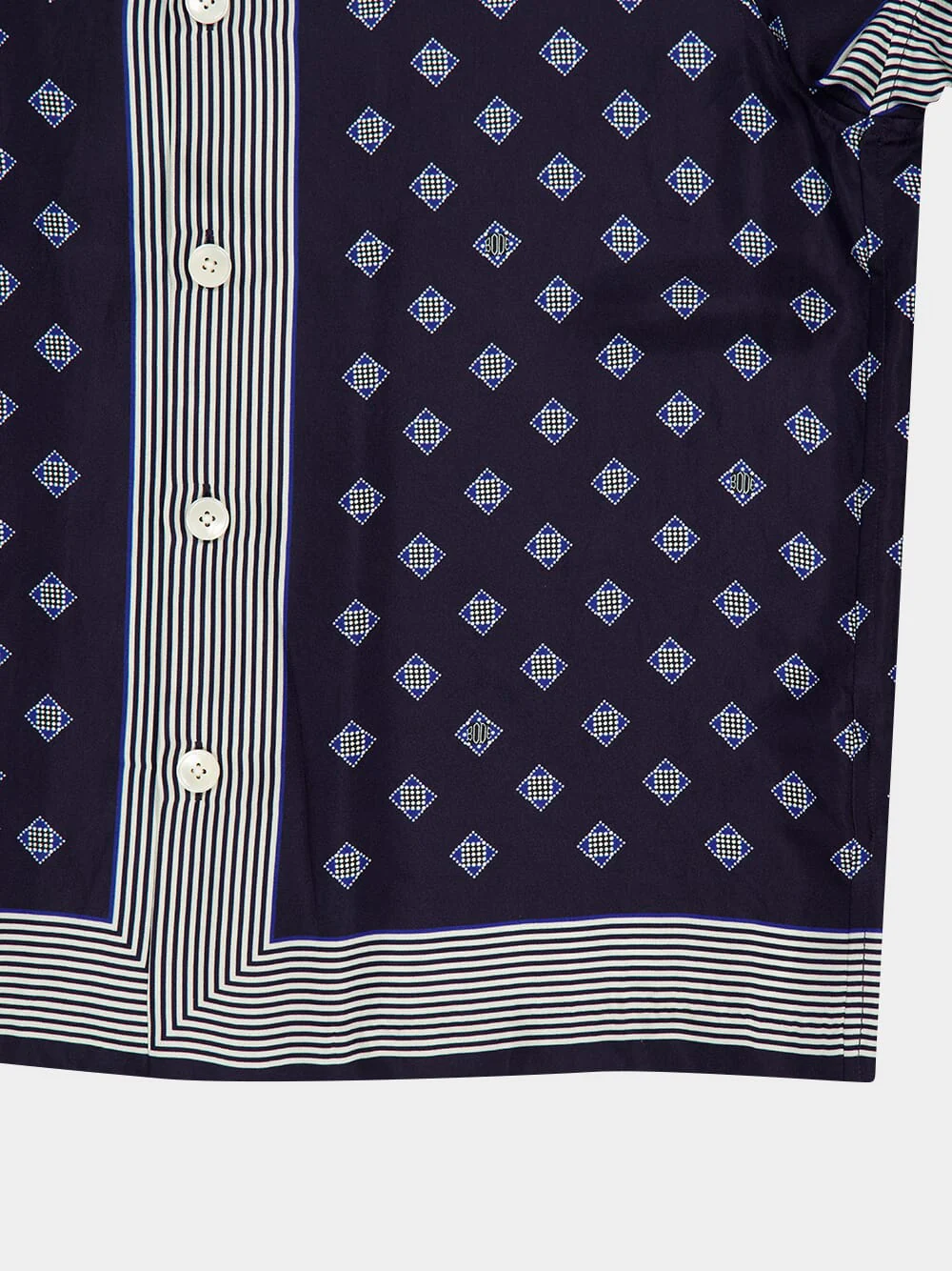 Navy Blue Foyer Diamond Short Sleeve Shirt - Image 6