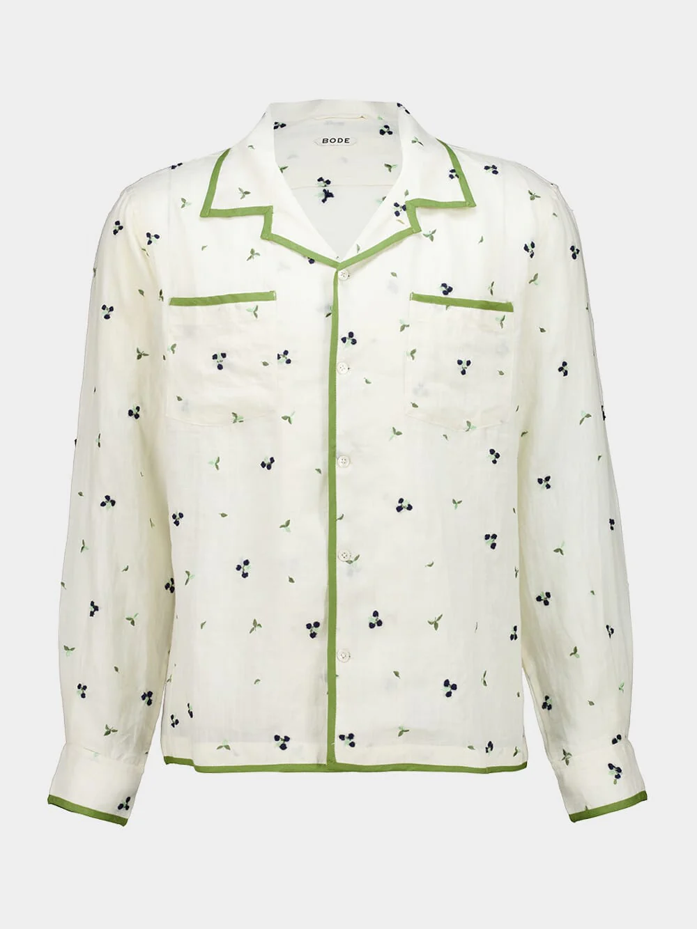 White Blackberry Patch Long Sleeve Shirt