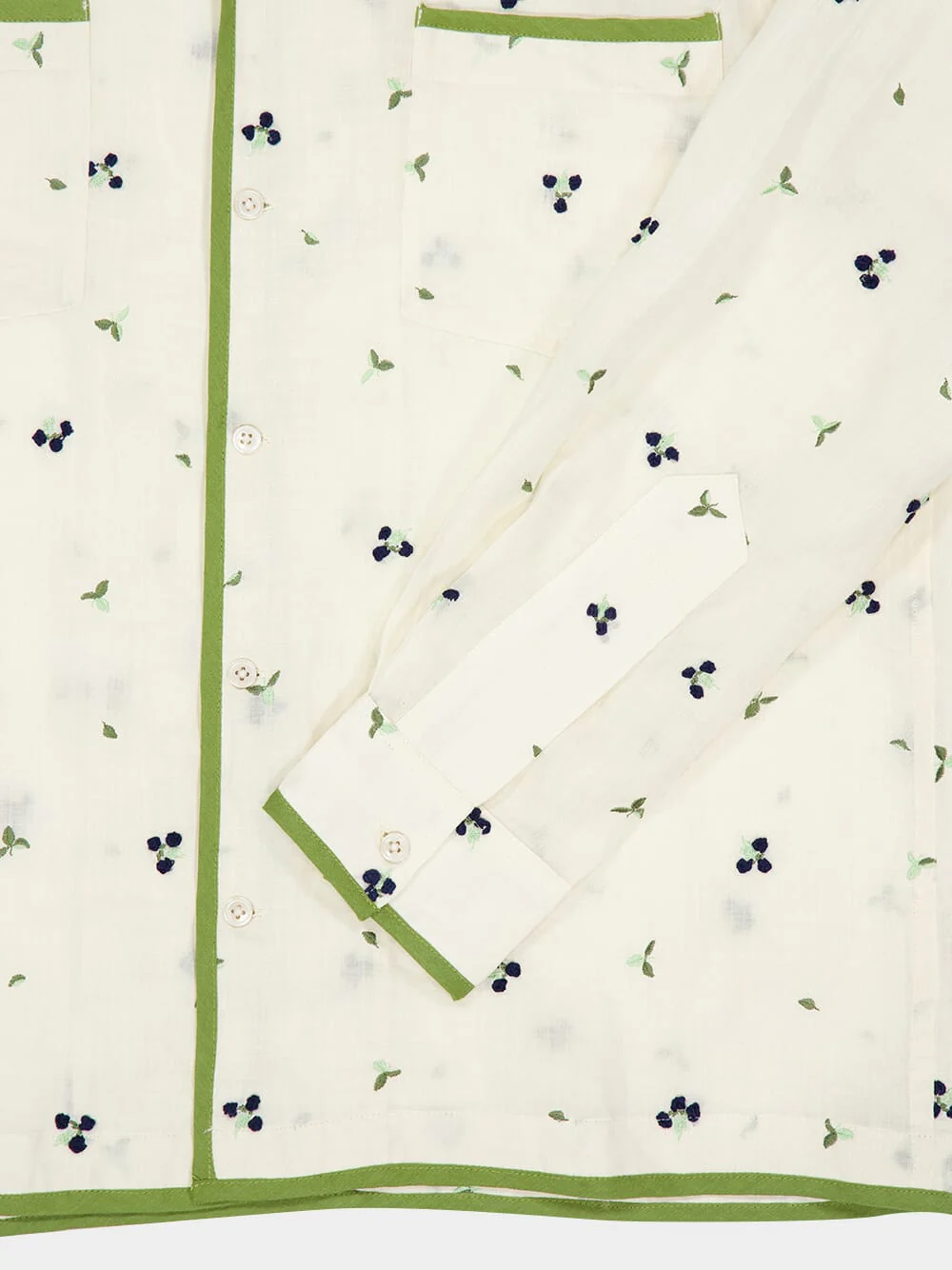 White Blackberry Patch Long Sleeve Shirt - Image 6