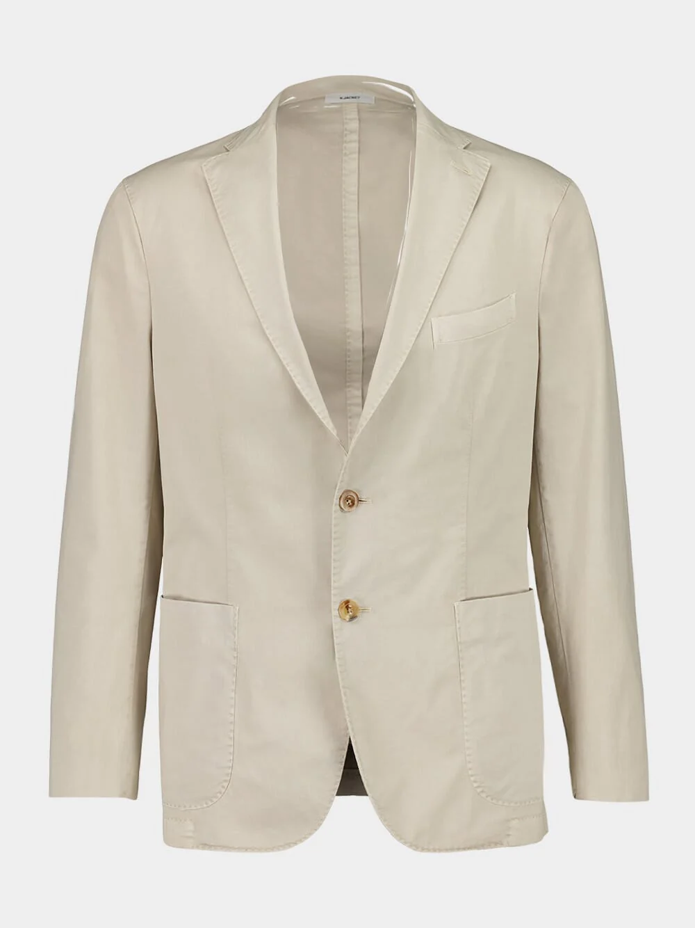 Beige Cotton Suit with Blazer and Trousers