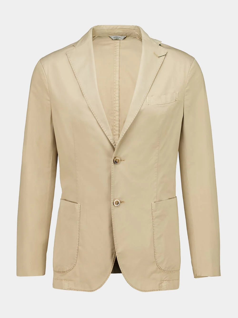 Beige Cotton Two-Piece Suit