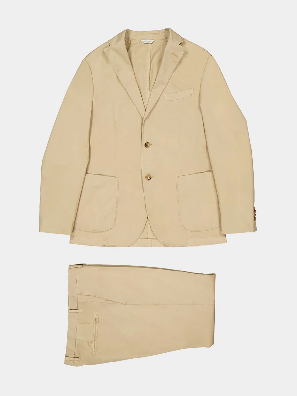 Beige Cotton Two-Piece Suit - Image 8