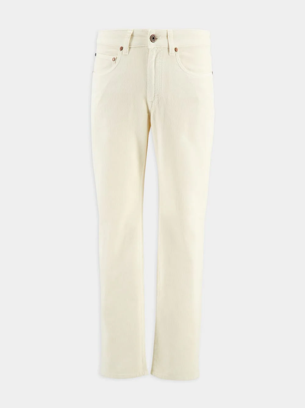 Beige Regular Fit Corduroy Trousers