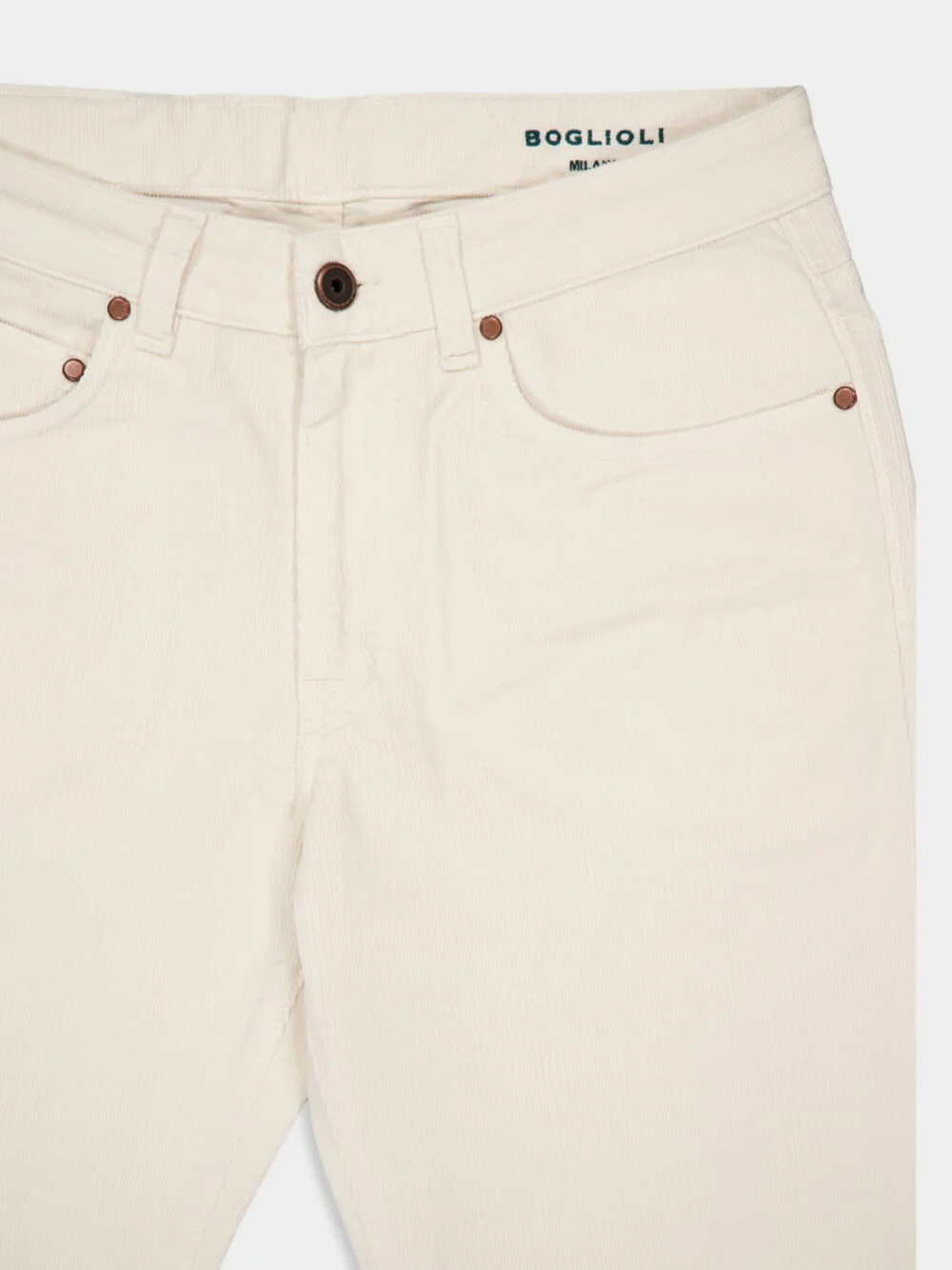 Beige Regular Fit Corduroy Trousers - Image 3