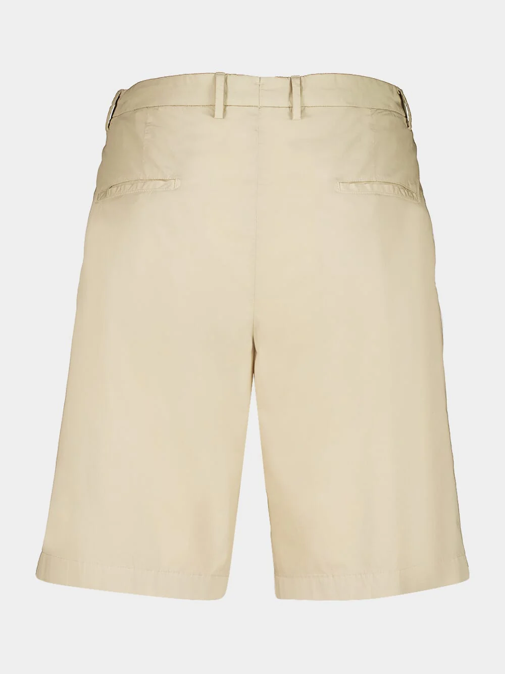 Beige Straight Fit Cotton Shorts - Image 2