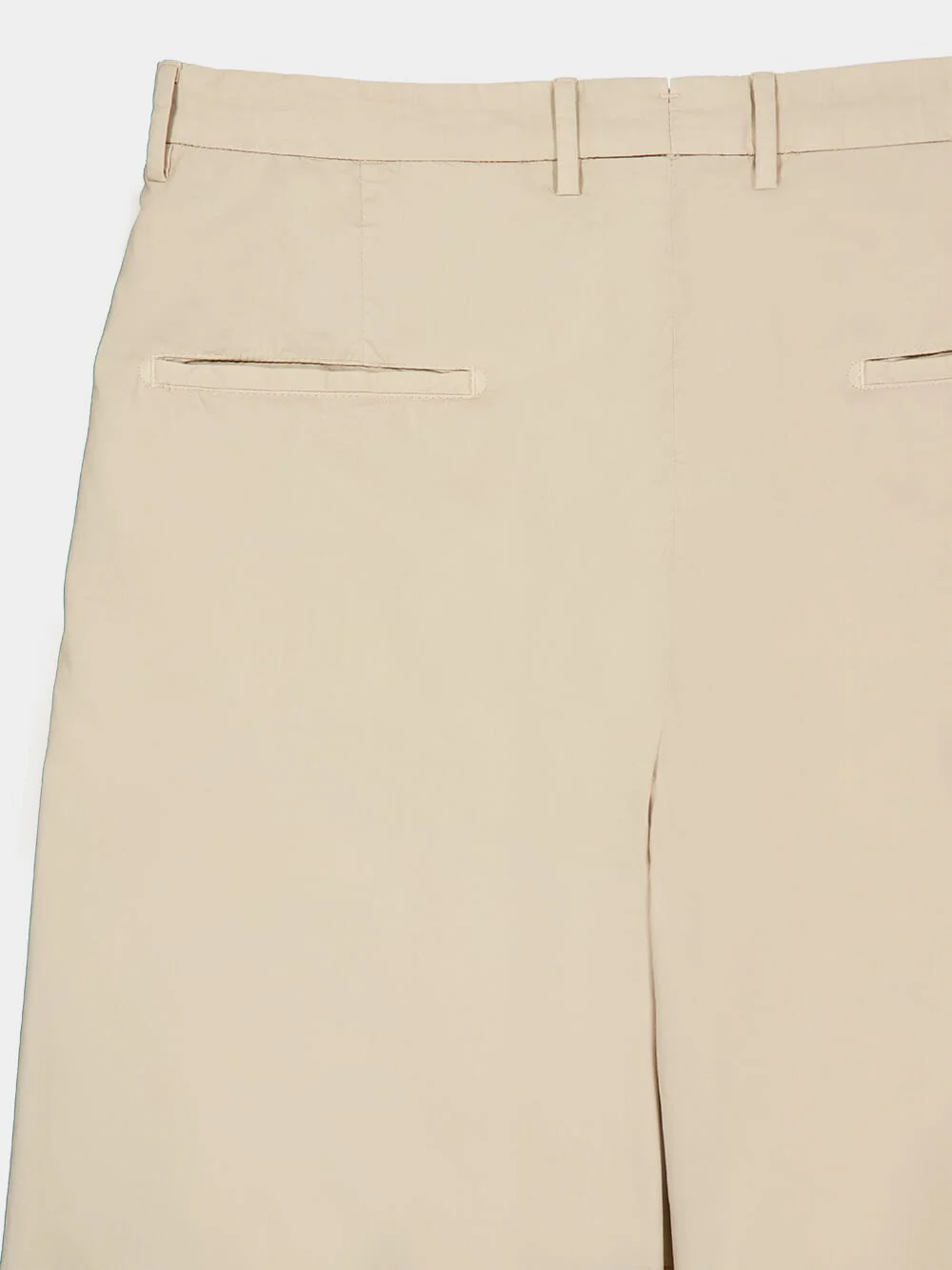 Beige Straight Fit Cotton Shorts - Image 4