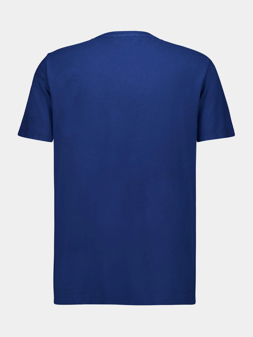 Blue Cotton Linen Crew Neck T-Shirt - Image 2