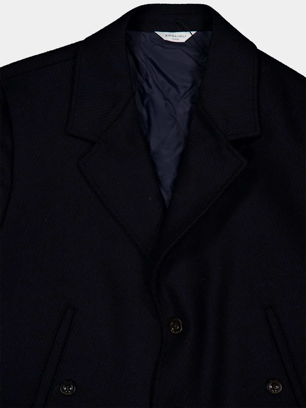 Blue Wool-Cashmere Buttoned Jacket - Image 3