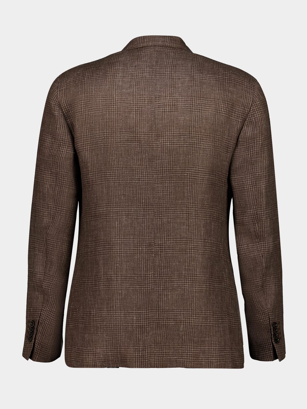 Brown Checked Linen Blazer - Image 2