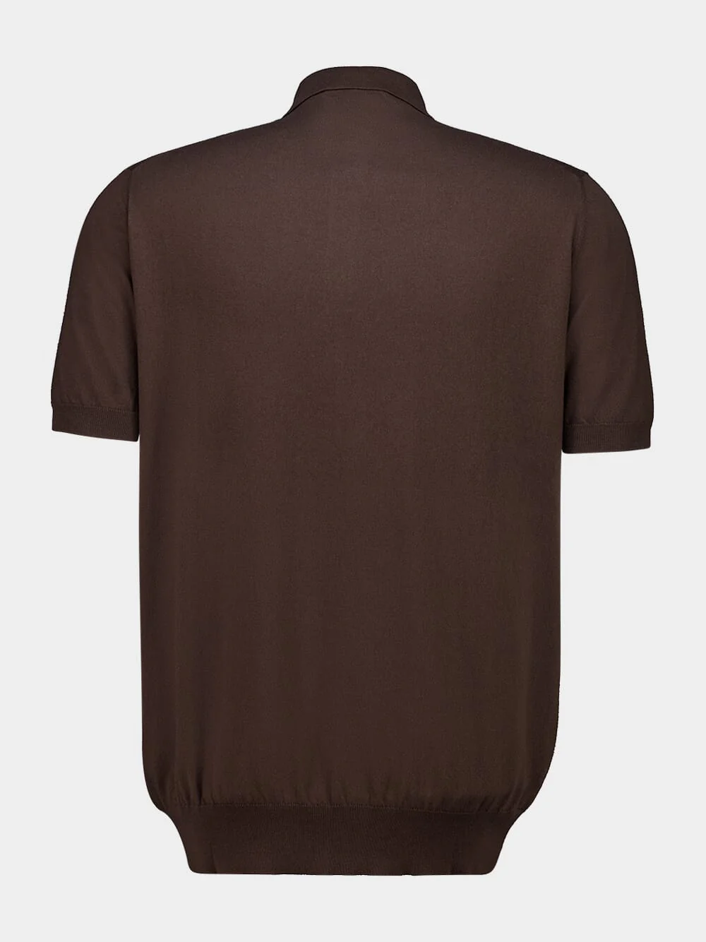 Brown Cotton Short-Sleeve Polo - Image 2