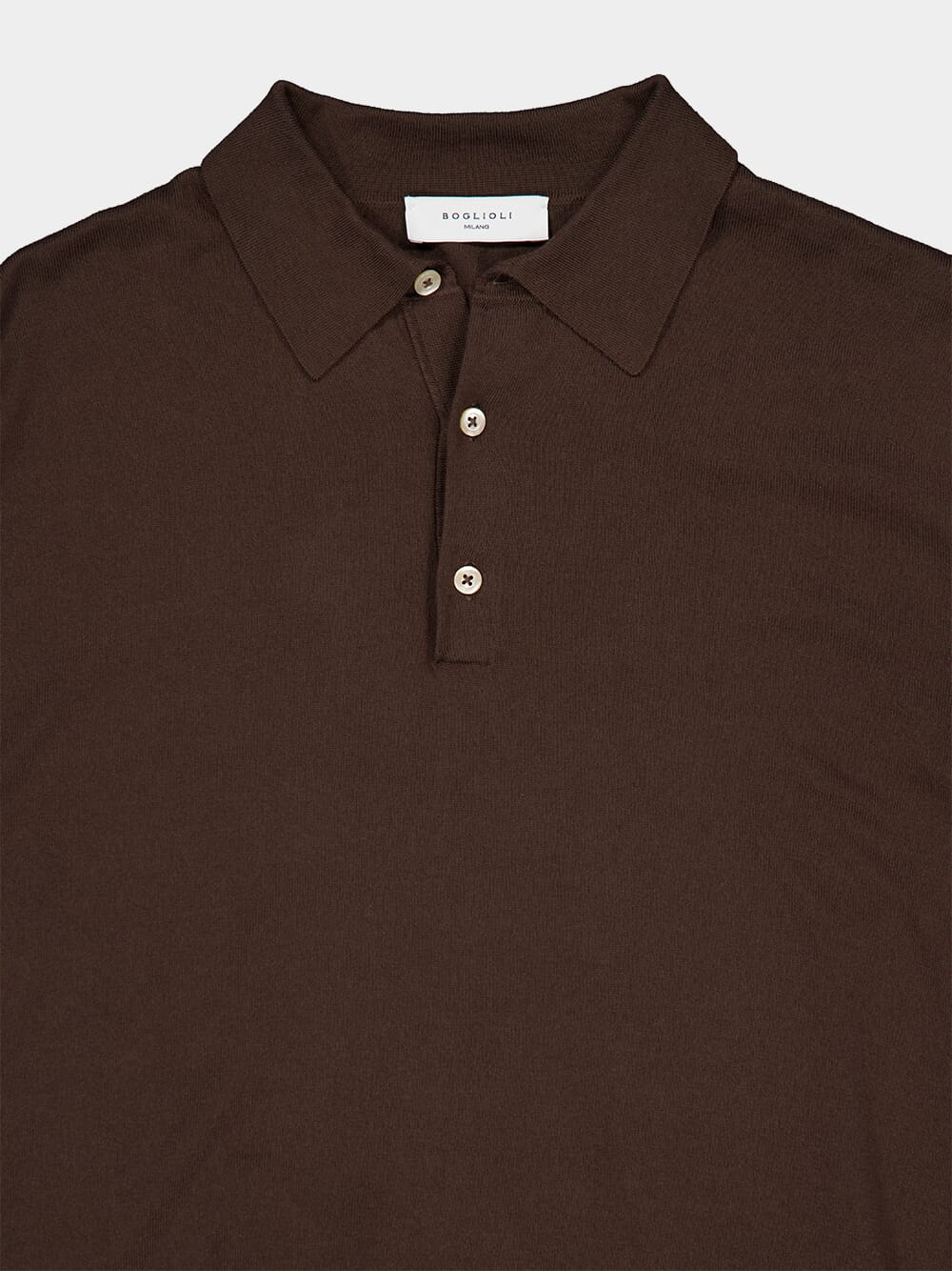 Brown Cotton Short-Sleeve Polo - Image 3