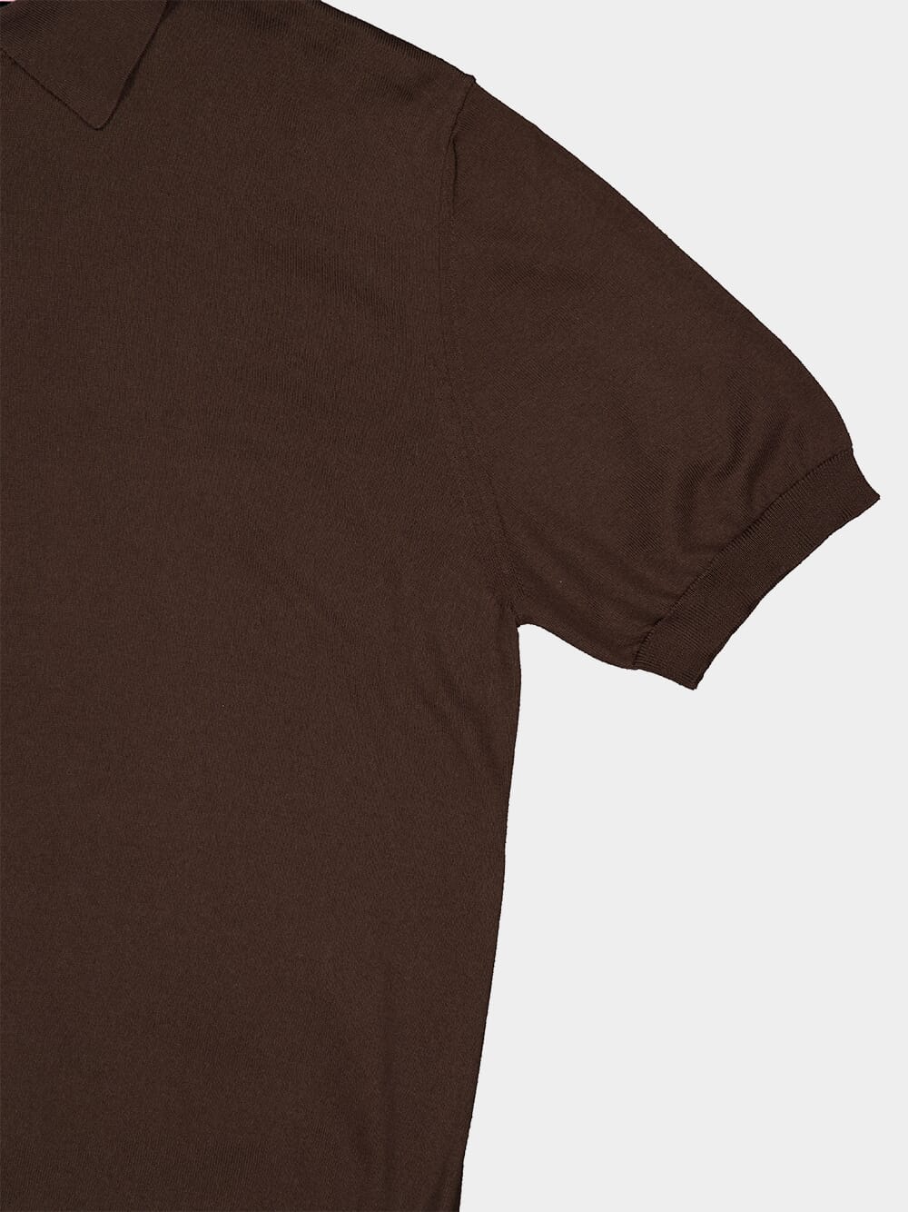 Brown Cotton Short-Sleeve Polo - Image 4