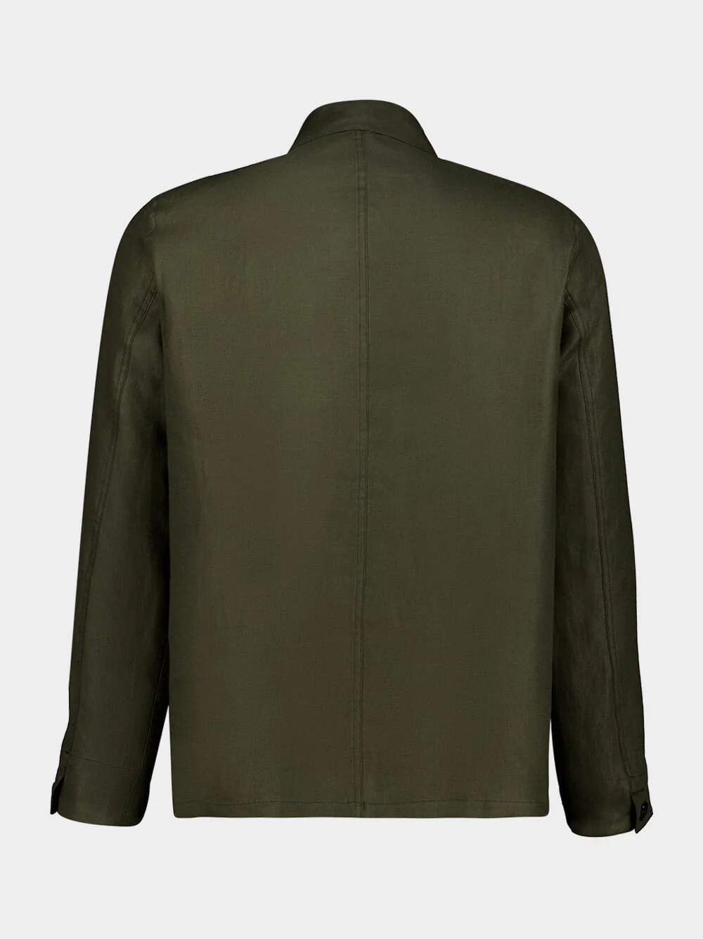 Brown Linen Long-Sleeve Overshirt - Image 2
