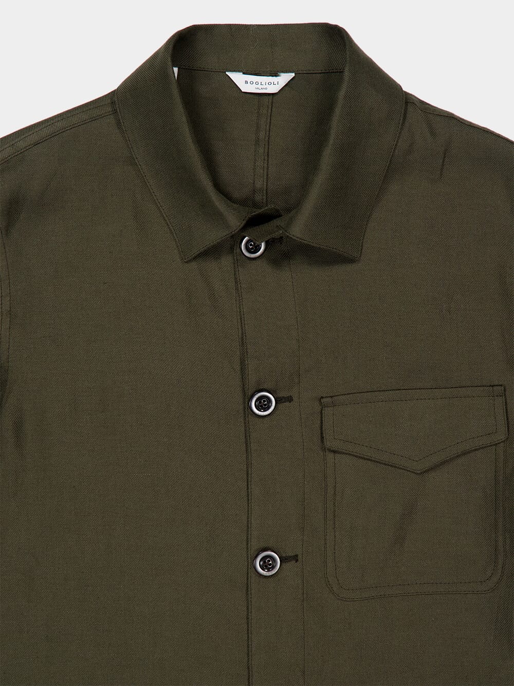 Brown Linen Long-Sleeve Overshirt - Image 3
