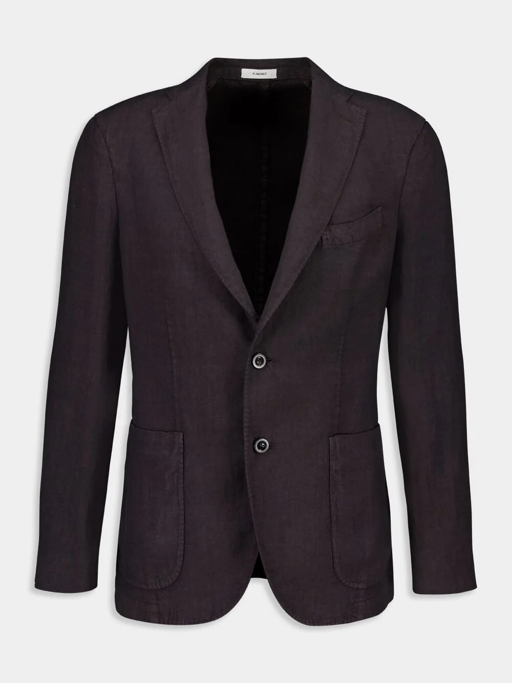 Brown Linen Two-Button Blazer