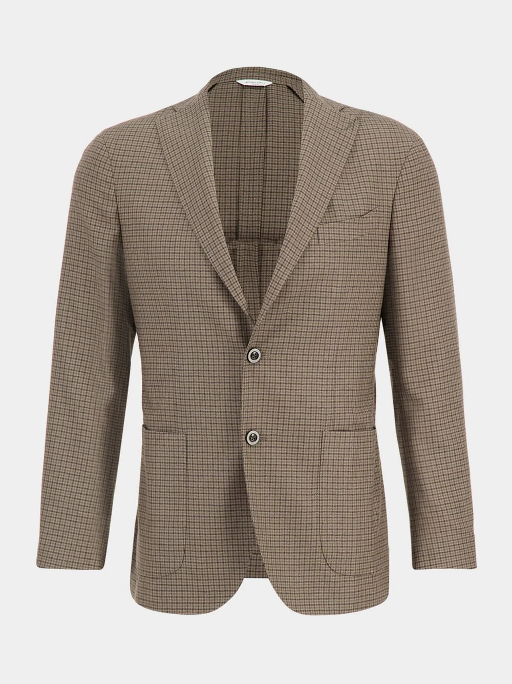Brown Virgin Wool Two-Button Blazer