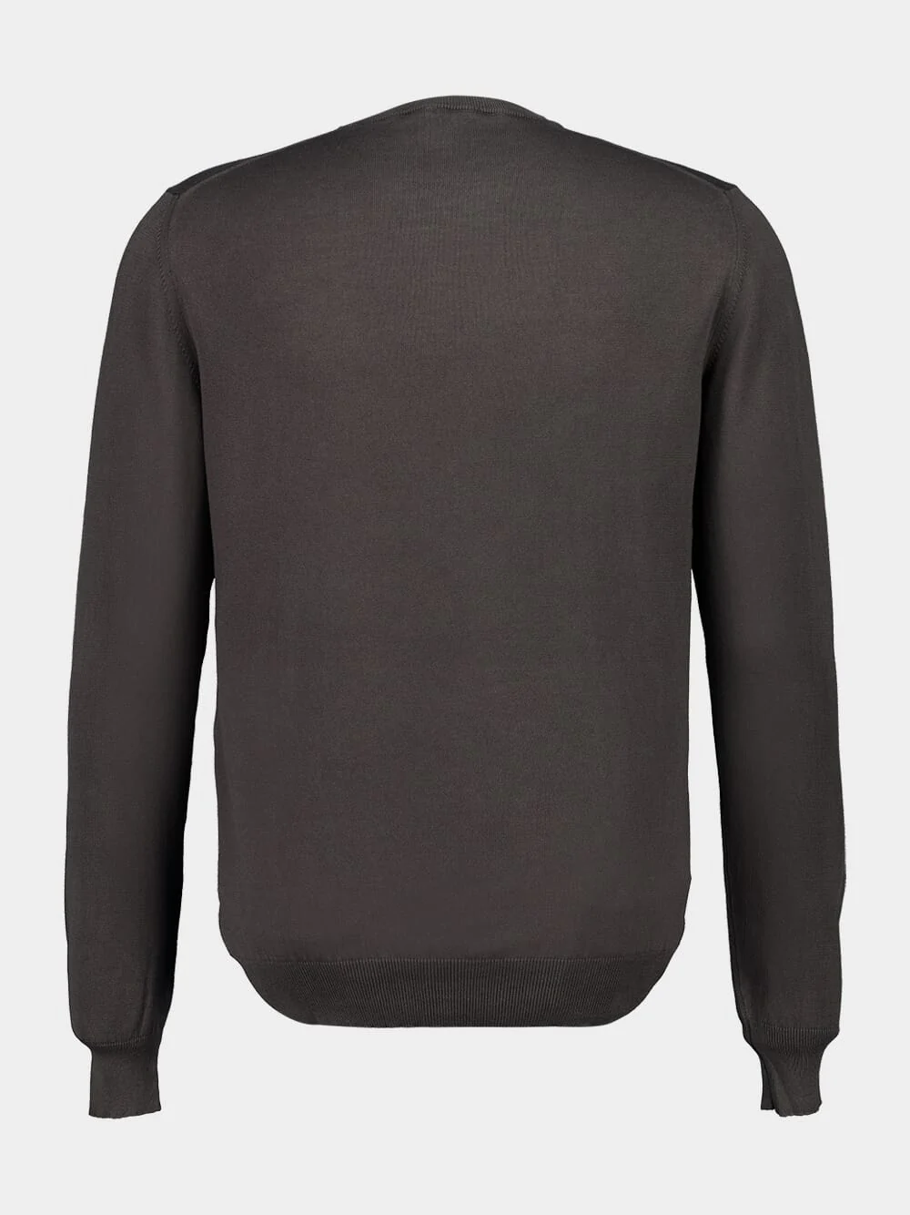 Charcoal Green Cotton Crew-Neck Jumper - Image 2