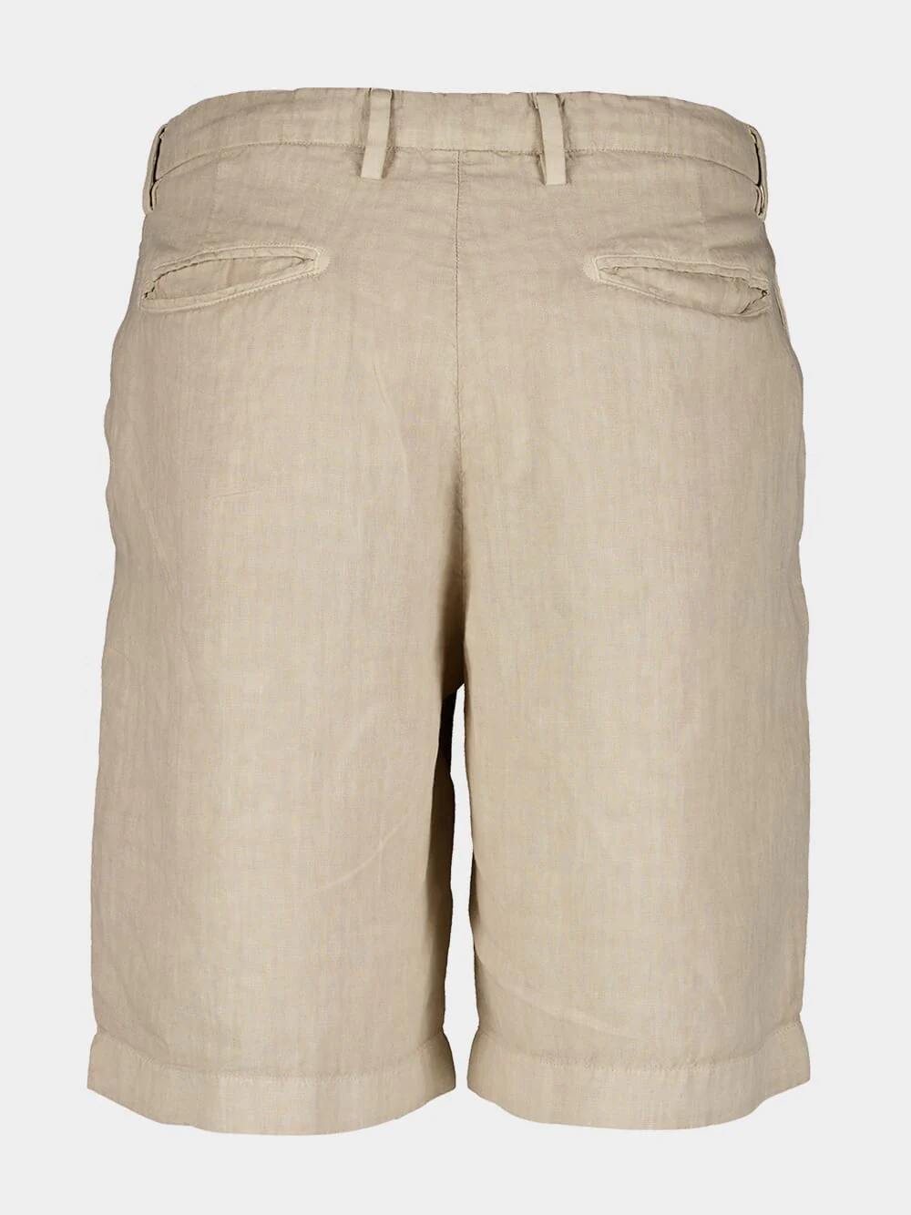 Beige Linen Tailored Shorts - Image 2