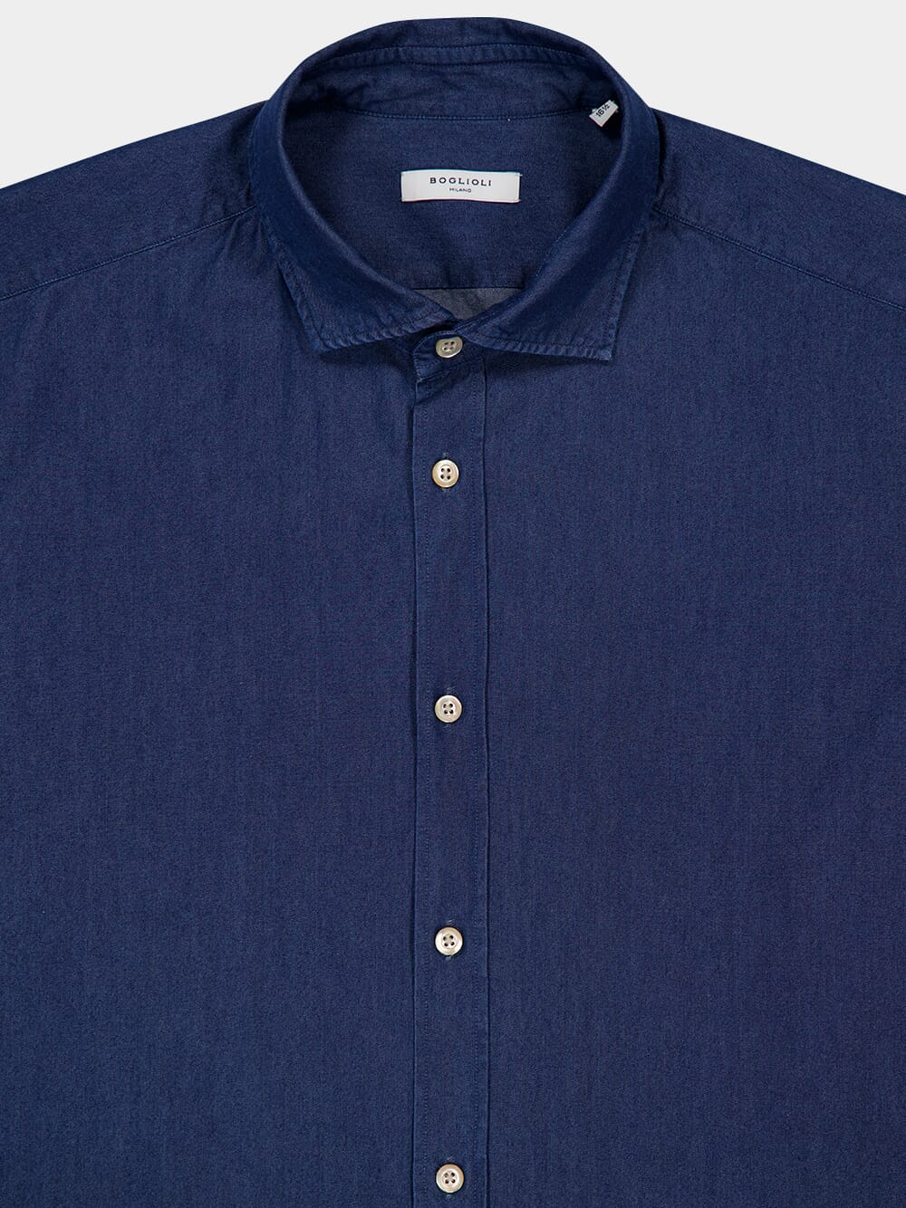 Blue Cotton Button-Up Shirt - Image 3