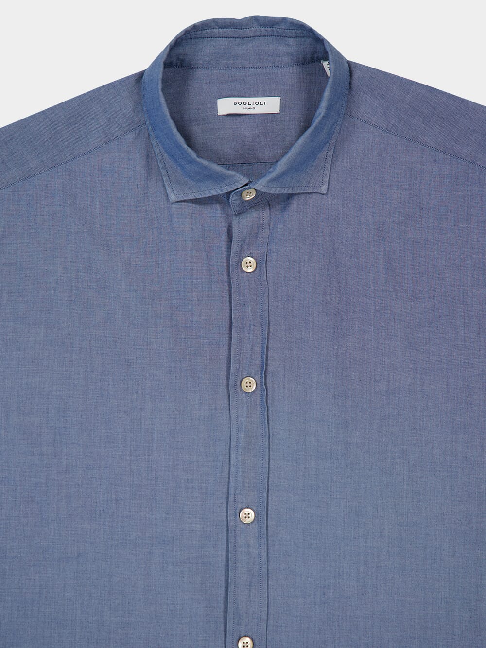 Blue Slub Cotton Shirt - Image 3