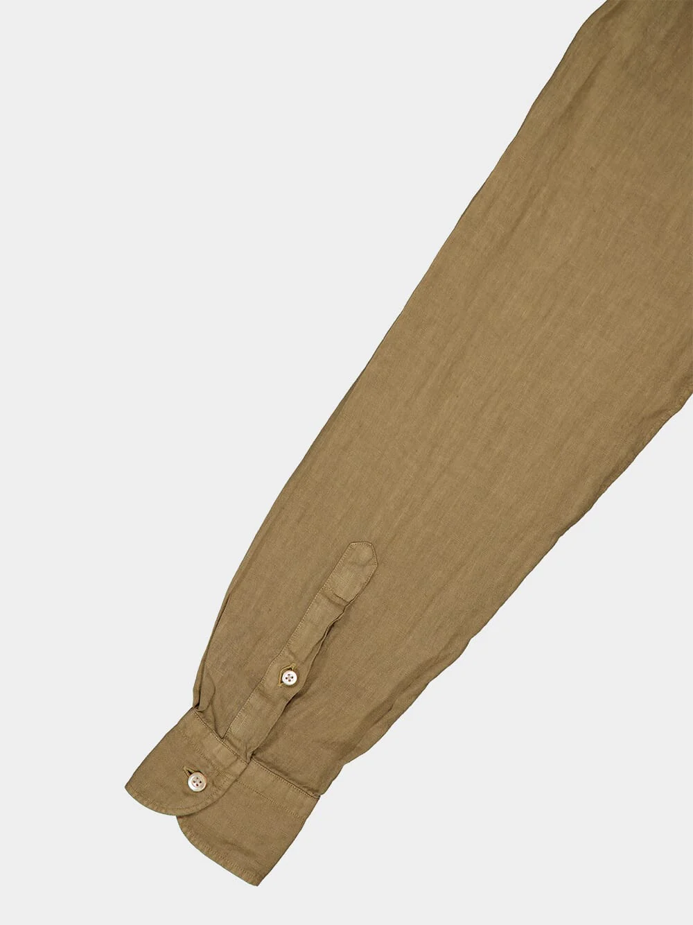 Brown Garment-dyed Linen Shirt - Image 4