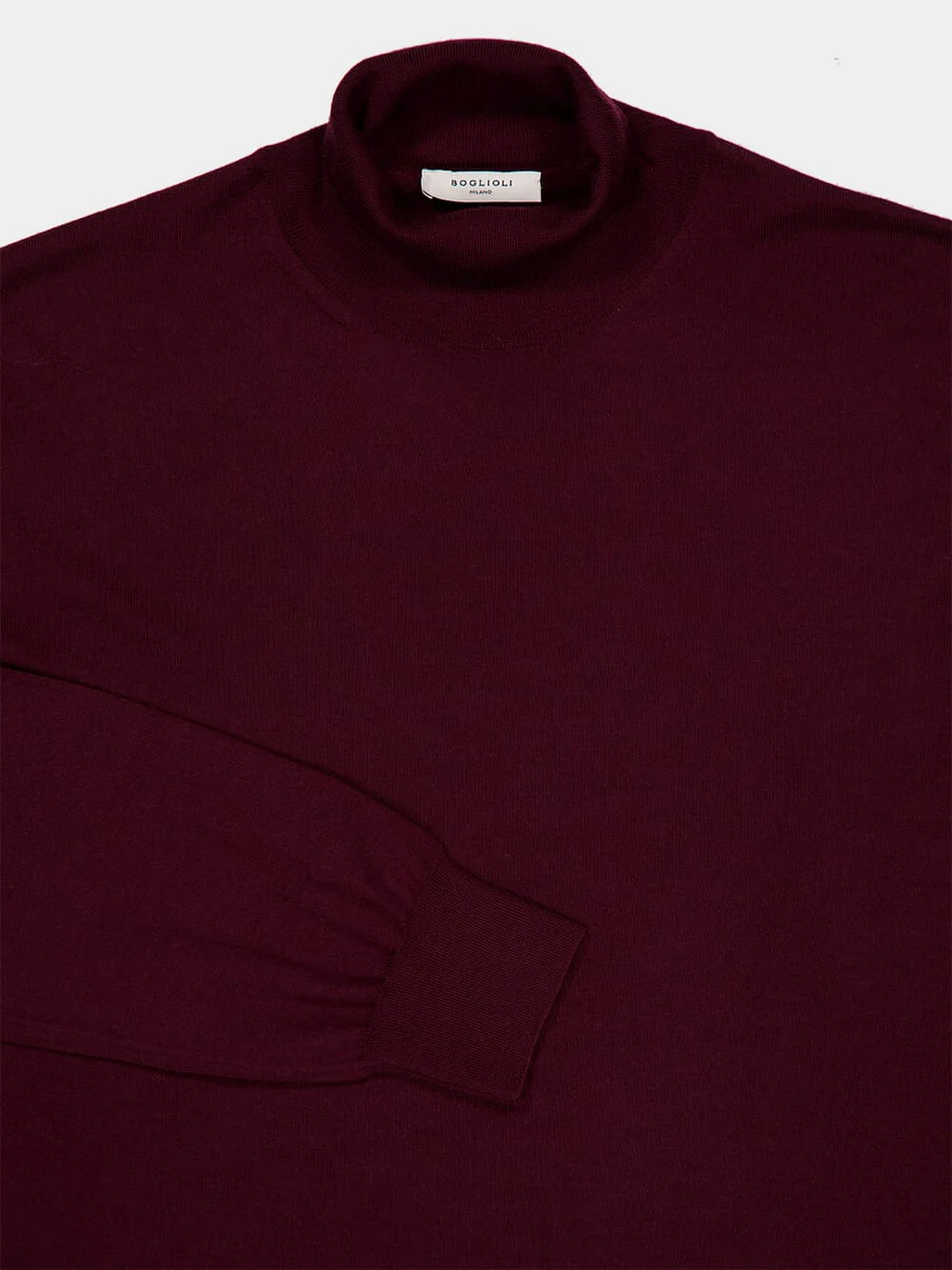 Burgundy Virgin Wool Turtleneck Sweater - Image 3