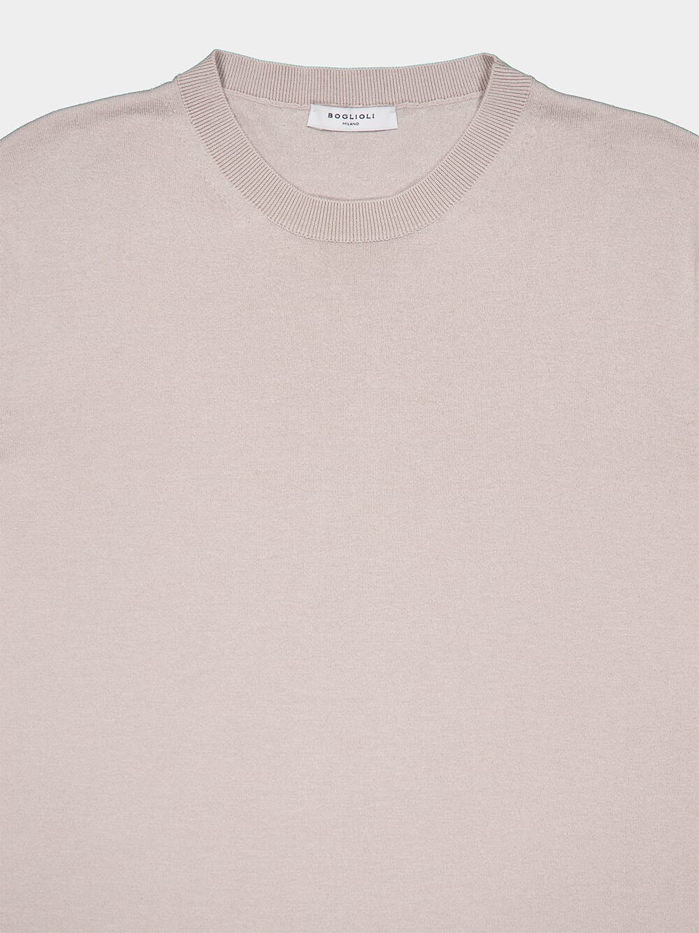 Cotton-Silk Blend Beige T-Shirt - Image 3