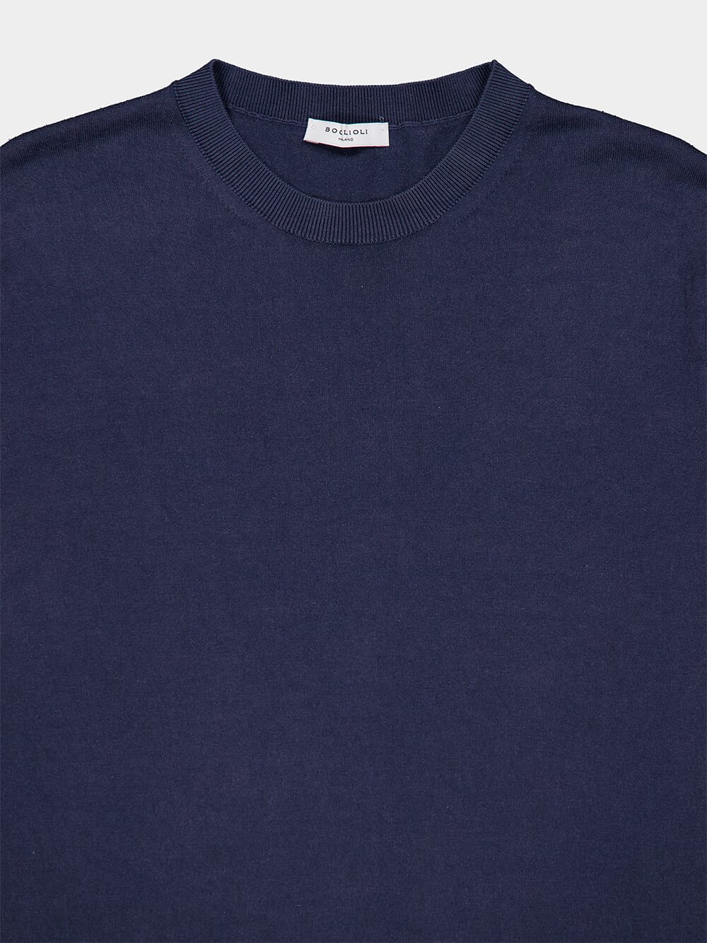 Cotton-Silk Blend Navy T-Shirt - Image 3