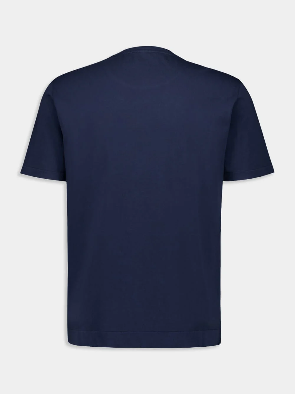 Dark Blue Cotton Crew Neck T-shirt - Image 2
