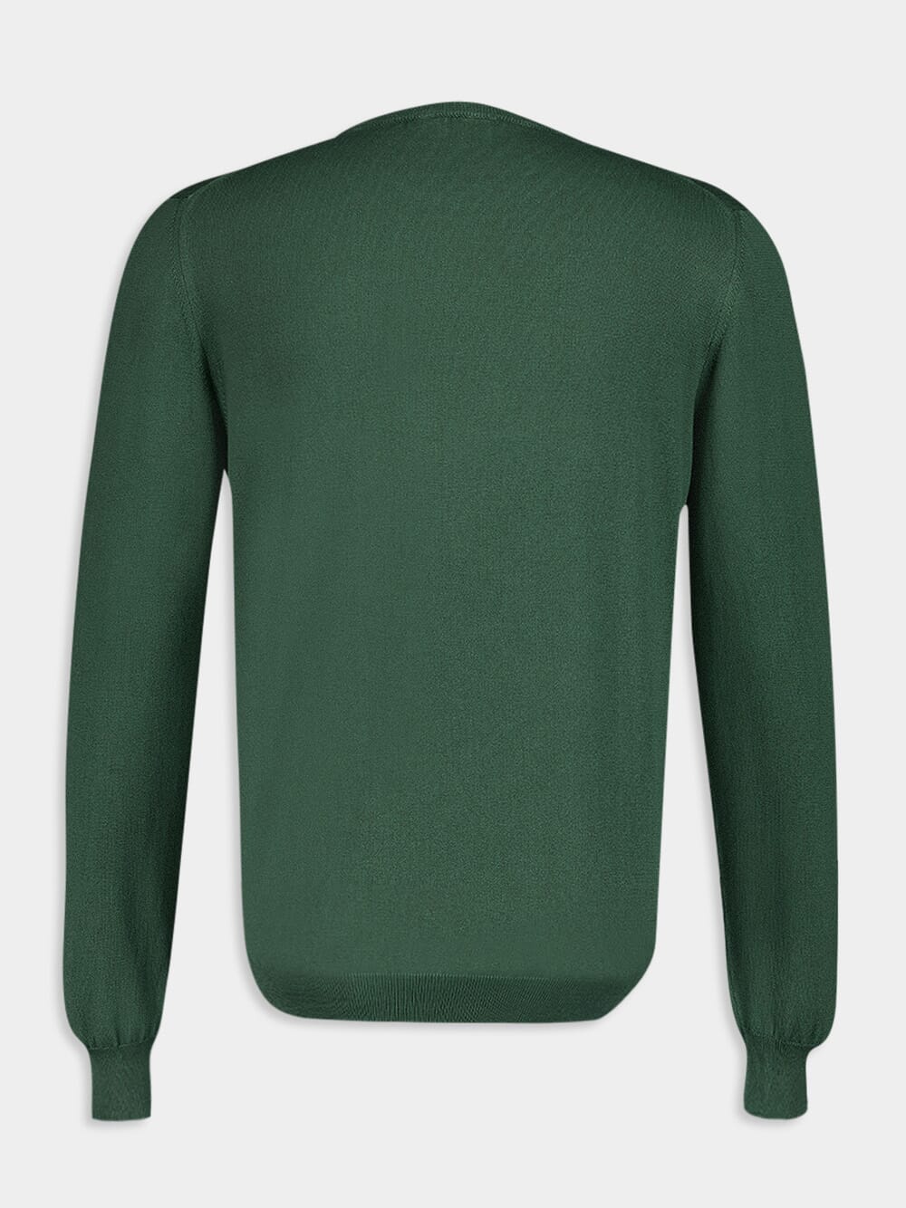 Fine Knit Green Cotton Jumper - Image 2