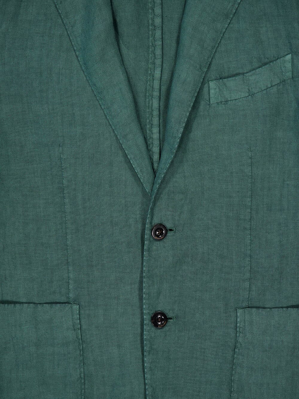 Green Linen Notch-Lapel Jacket - Image 3
