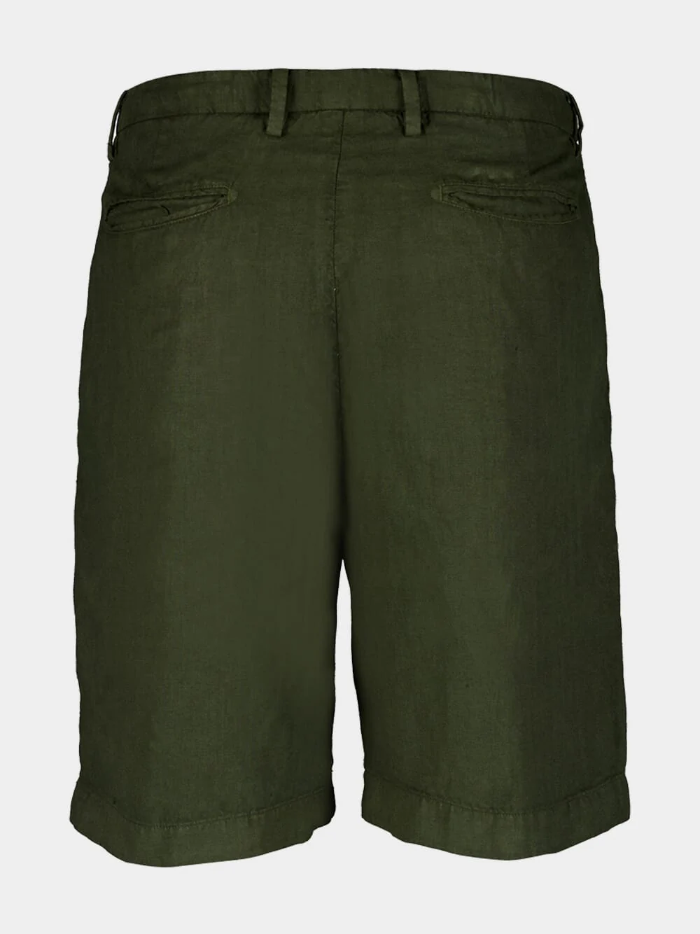 Green Linen Tailored Shorts - Image 2