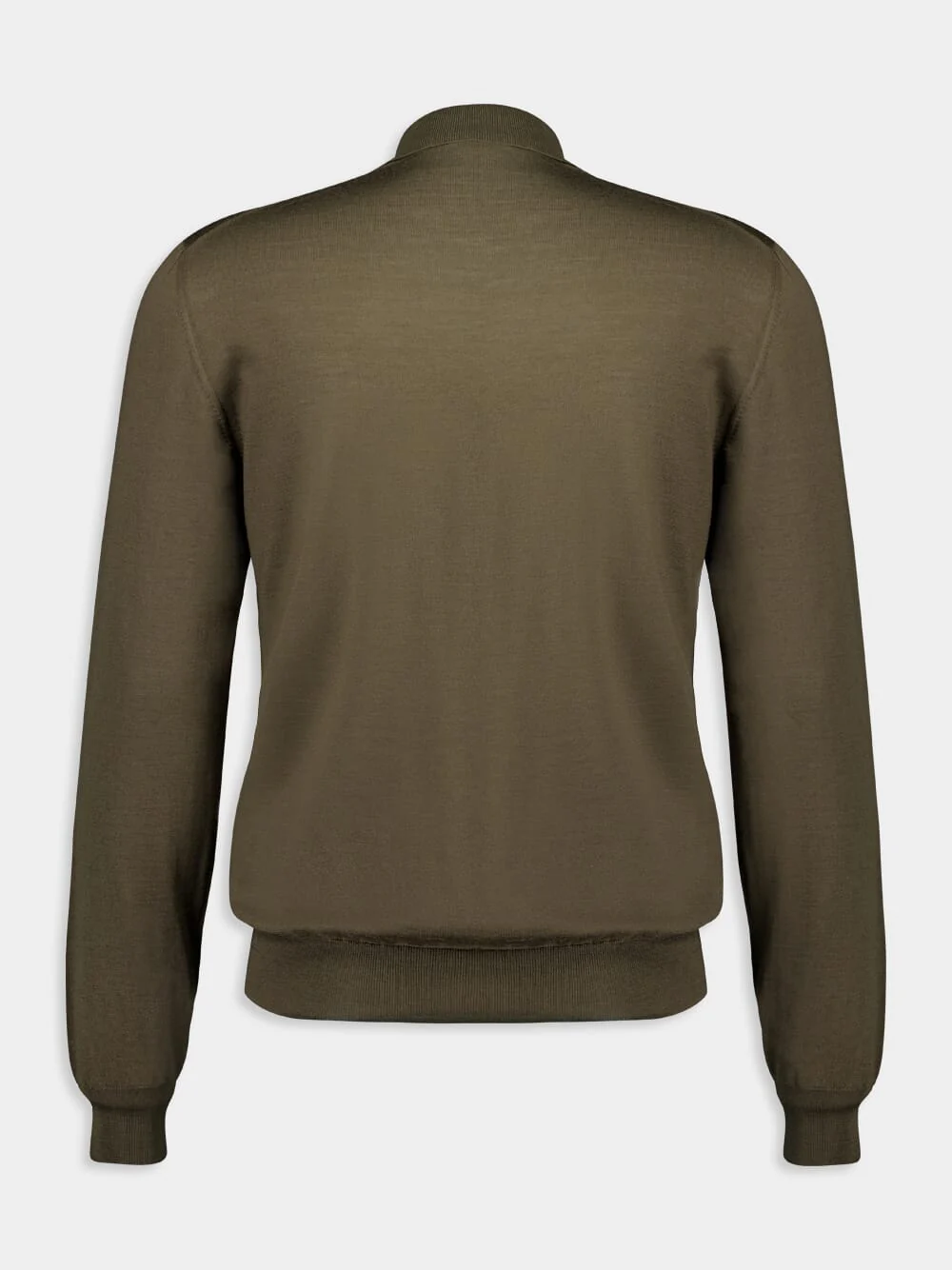 Khaki Green Virgin Wool Turtleneck Sweater - Image 2