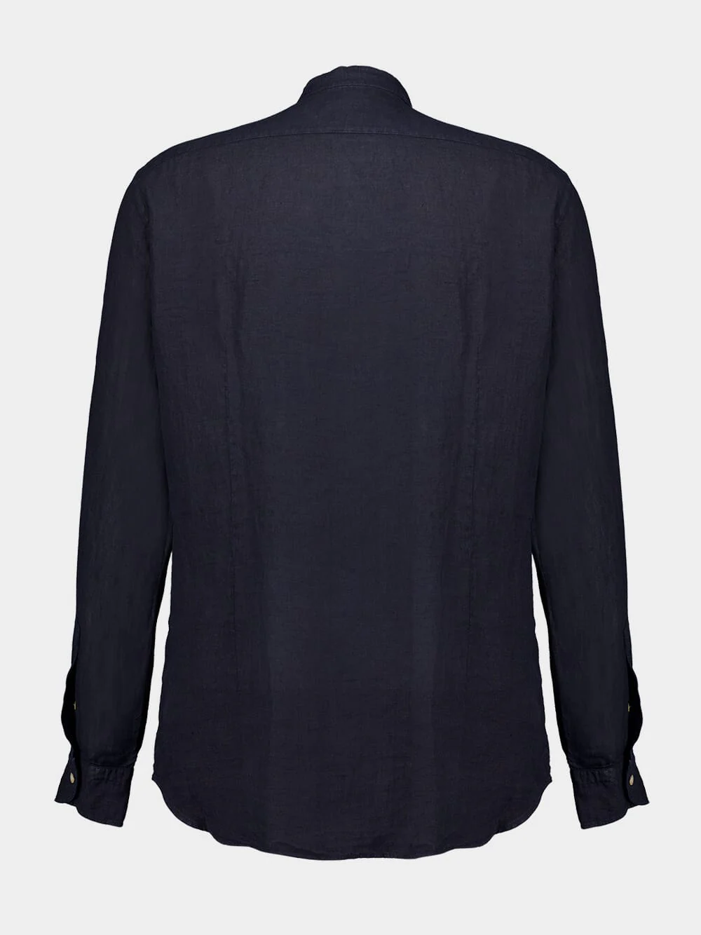 Navy Blue Garment-dyed Linen Shirt - Image 2