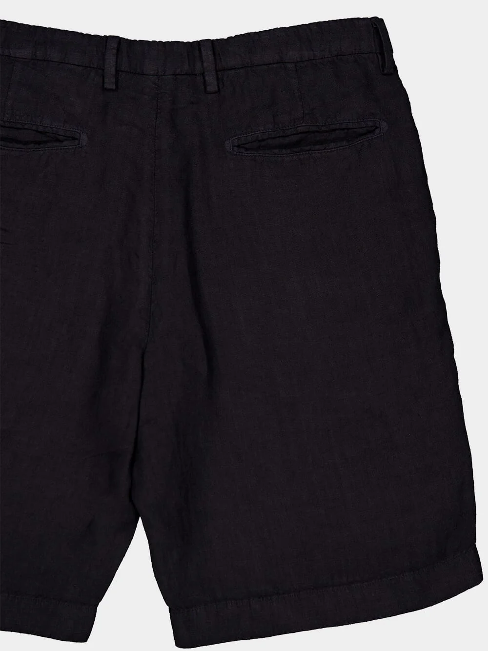 Navy Linen Tailored Shorts - Image 4